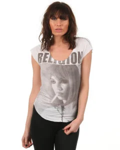 Religion Ladies Smoking Girl T-Shirt - White - XS - White Image 1
