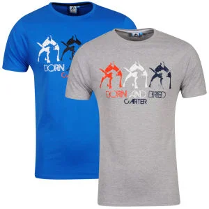Carter Men's Samuel T-Shirt 2-Pack - Grey Marl and Cobalt - S - Grey Marl and Cobalt Image 1
