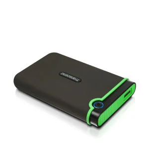 Transcend StoreJet 25M3 500GB External USB 3.0 Hard Drive, Military Grade Shock Resistant - Green Image 1