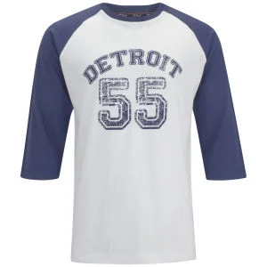 55 Soul Men's Ricky 3/4 Sleeve Detroit Raglan Top - Navy/White - S - Navy/White Image 1