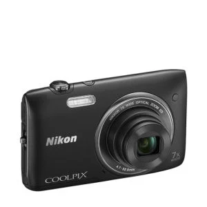Nikon Coolpix S3400 - Black ( 20.48 MP,7 x Optical Zoom,2.7 Inch LCD ) - Grade A Refurb Image 1