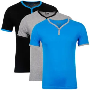55 Soul Men's 3-Pack Blade T-Shirts - Blue/GreyMarl/Black - S - Multi Image 1