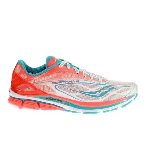 Saucony Women's Cortana 4 Neutral Running Shoes (Medium Width) - White/Pink/Blue - 4 - White/Pink/Blue Image 1