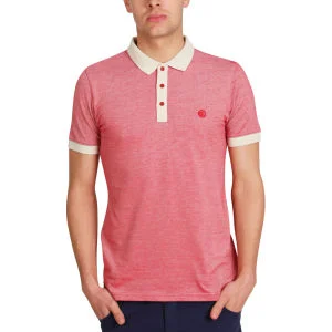 Mas-if Men's Utah 2 Tone Pique Polo Shirt- Red/Ecru - S - Red/Ecru Image 1