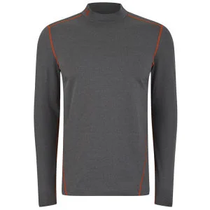 Under Armour Men's Evo ColdGear Fitted Long Sleeve Mock Top - Carbon Heather - S - Carbon Heather Image 1