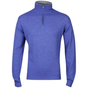 Romeo Gigli Men's Half Zip Cashmere Jumper - Blue - - M - Blue Image 1
