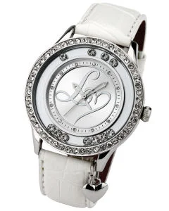 Lipsy London Diamante Logo Croc Strap Watch Image 1