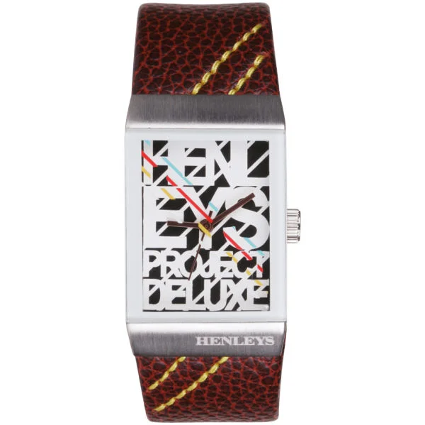 Henleys Women's Large Dial Brown Strap Watch Image 1