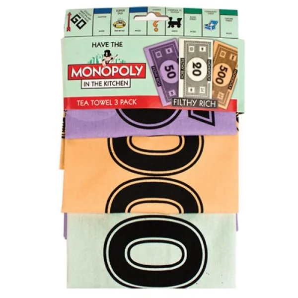 Tea Towel Monopoly Money 3pack Image 1