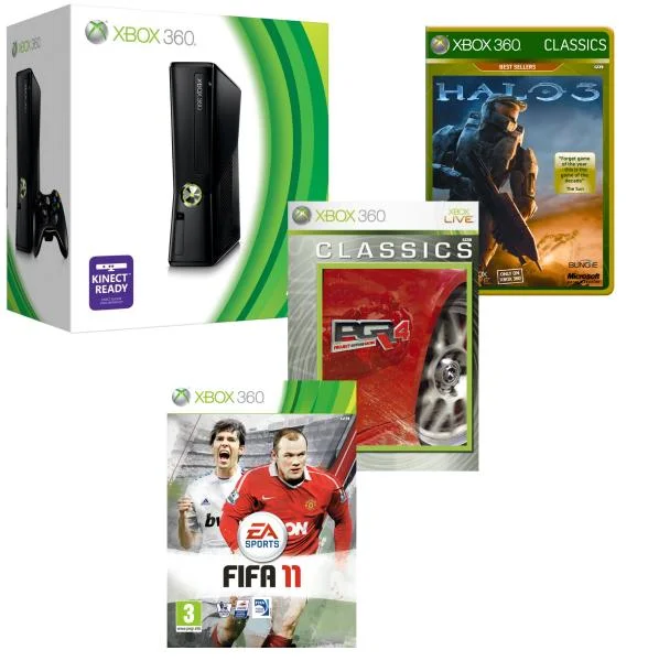 Xbox 360 4GB Arcade Bundle (Includes FIFA 11, Halo 3 Classic and PGR4 Classic) Image 1