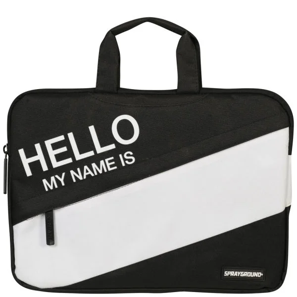 Sprayground Hello My Name is 15 Inch Laptop Case - Black Image 1