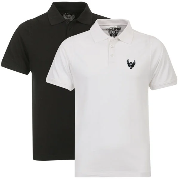 Ringspun Men's 2-Pack Glaston Short Sleeve Polo T-Shirt - Black/White - S - Black/White Image 1