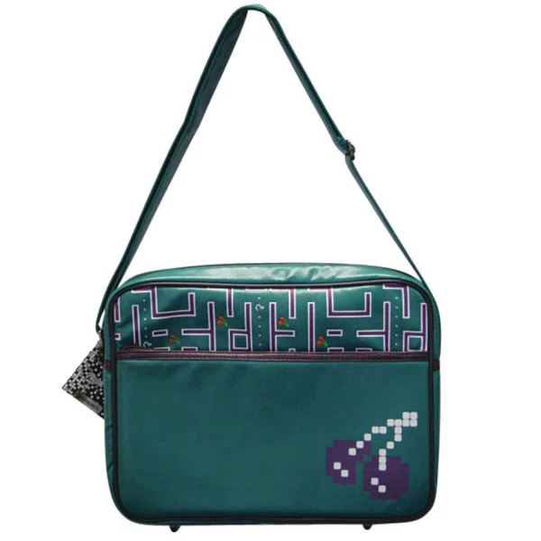 Joystick Junkies: Green and Purple Pixel Cherry Flight Bag 13.4 Inch Image 1