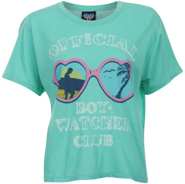 Junk Food Women's Boy Watcher Crop T-Shirt - Seafoam - S - Blue Image 1