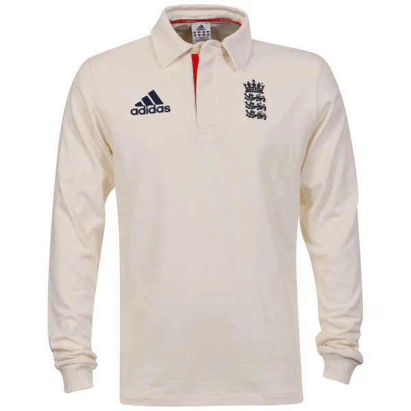 adidas Men's England 3 Lions Long Sleeved Polo - White - 36/38 - White Image 1