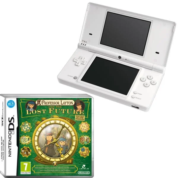Nintendo DSi White: Bundle (Includes Professor Layton: Lost Future) Image 1