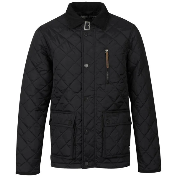 Ringspun Men's Domino Quilted Jacket - Black - S - Black Barber Image 1