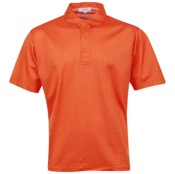 Calvin Klein Men's 3 Button Golf Polo - Orange - S - Orange Image 1
