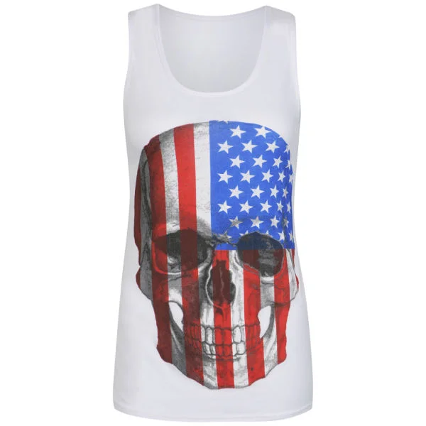Influence Women's American Skull Vest - White - S-M - White Image 1