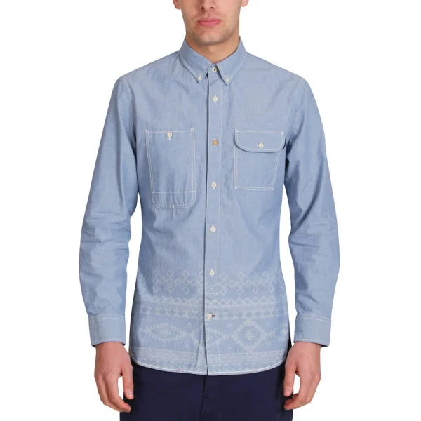 Mas-if Men's Spear Chambray Shirt - Denim - S - Denim Image 1
