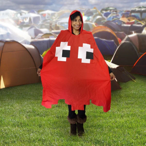 Retro Arcade Poncho Red Image 1