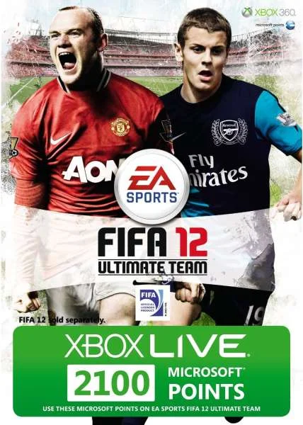 Xbox Live 2100 Live Points FIFA 12 Themed Image 1