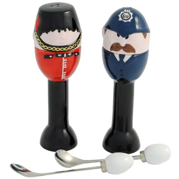 Police and Guard Egg Cup and Spoon Set Image 1