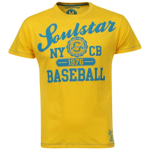Soul Star Men's Baseball T-Shirt - Yellow - S - Yellow Image 1