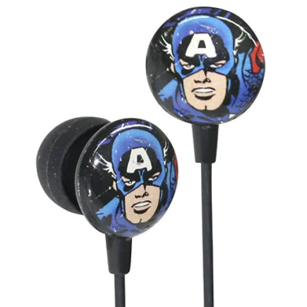 iHip Marvel Retro Earphones - Captain America Image 1