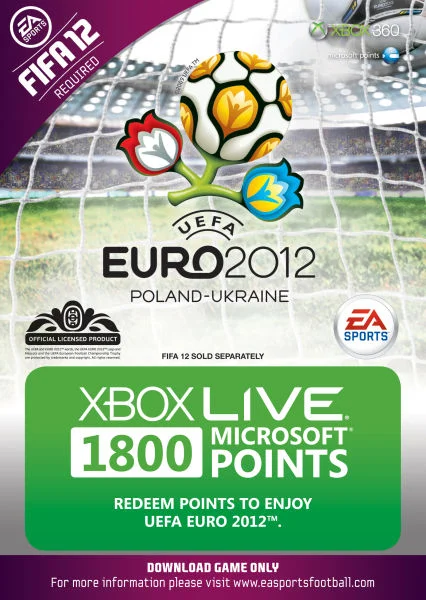 Xbox Live 1800 Microsoft Points: UEFA Euro 2012 Image 1