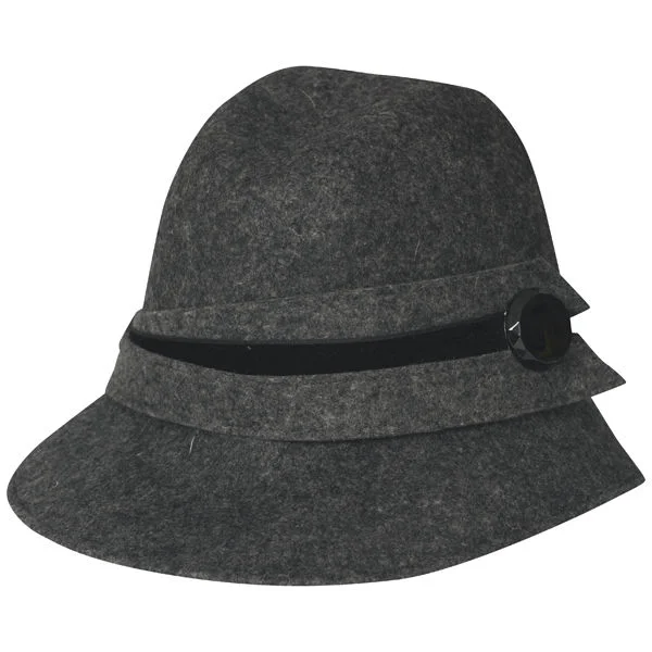 French Connection Women's Double Button Hat - S-M - Grey Image 1