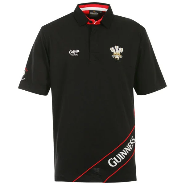 Cotton Traders Wales Pique Polo Classic - Black - M - Red Image 1
