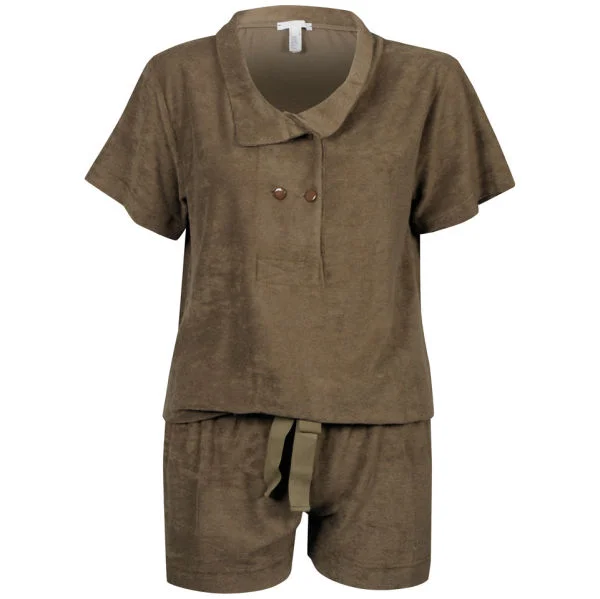 Chloe Women's Double Button Playsuit - Brown - 10 - Brown Image 1