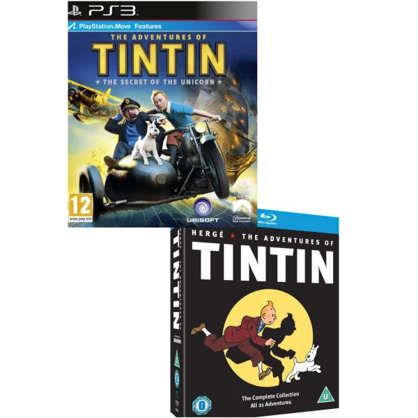 TinTin: The Secret Of The Unicorn Bundle ( With The Adventures of Tintin Blu Ray) Image 1