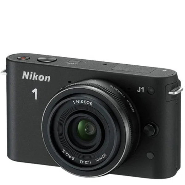 Nikon 1 J1 Compact System Camera with 10mm Lens Kit - Black (10.1MP) 3 Inch LCD Image 1