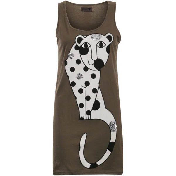 nümph Womens Amore Cheater T - Shirt - Mash Khaki - L - Khaki Image 1