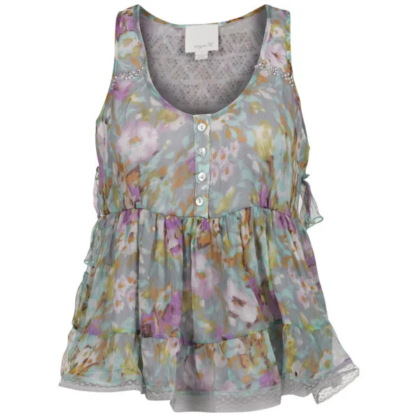 Aryn K Women's Floral Blouse - Mint Multi - S - Mint Image 1