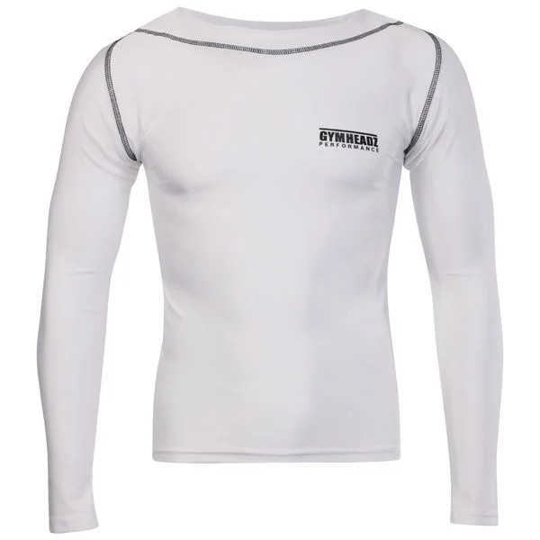 Gymheadz Men's Performance Skin Range Long Sleeve T-Shirt White - S Image 1