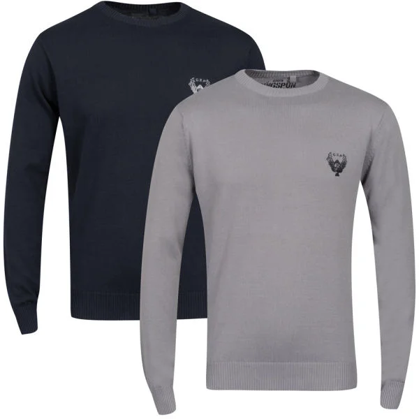 Ringspun Men's 2-Pack Hero Crew Neck Jumper - Solid Navy/Solid Grey - S - Solid Navy/Solid Grey Image 1