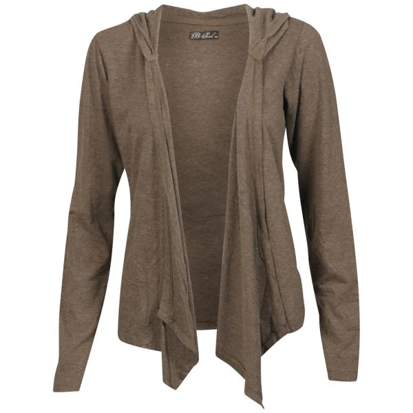 Brave Soul Women's Ryder Hooded Cardigan - Light Brown Marl - S - Brown Image 1