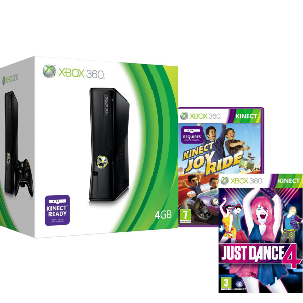 Xbox 360 4GB Bundle With Kinect (Includes Just Dance 4, Kinect: Joy Ride) Image 1