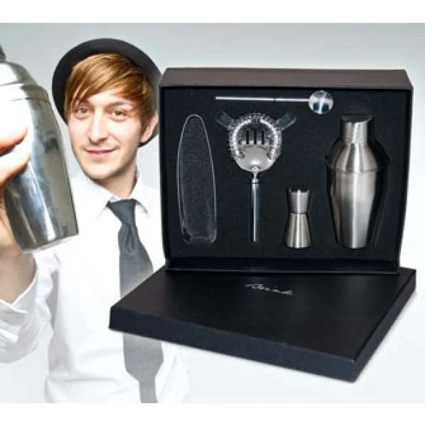 Cocktail Shaker Set - Brushed Stainless Steel Image 1