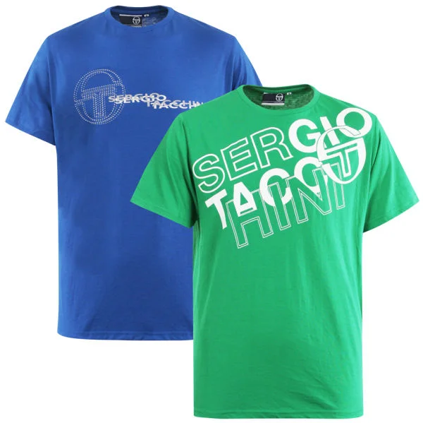 Sergio Tacchini 2-Pack Trance and Passenaro T-Shirts - Blue/Green - S - Blue/Green Image 1