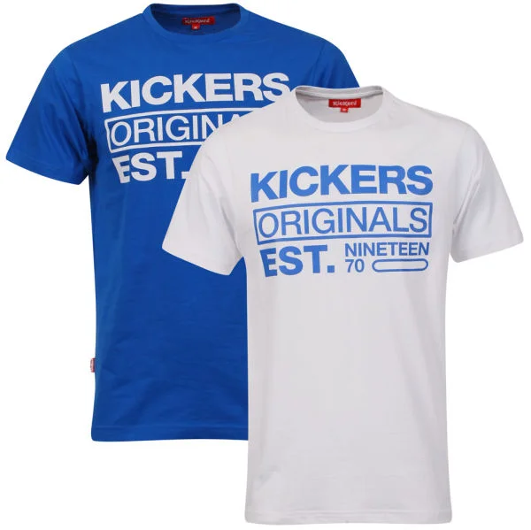 Kickers Men's Two Pack Amyas T-Shirts - Blue/White - S Image 1