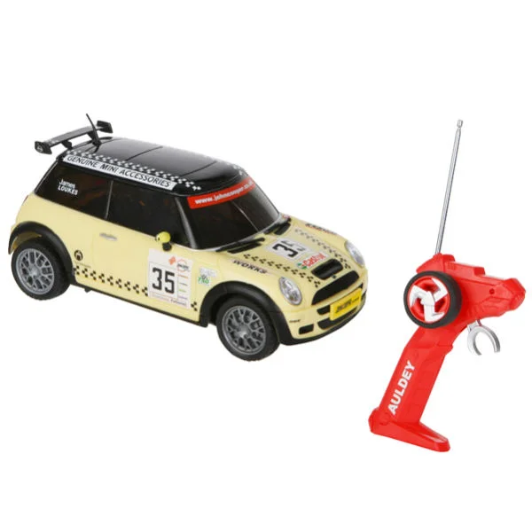 Race Tin: Mini Cooper Remote Control Car - Yellow and Black Image 1