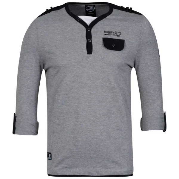 Benzini Men's Lendal Long Sleeve T-Shirt Grey Marl - S - Grey Marl Image 1