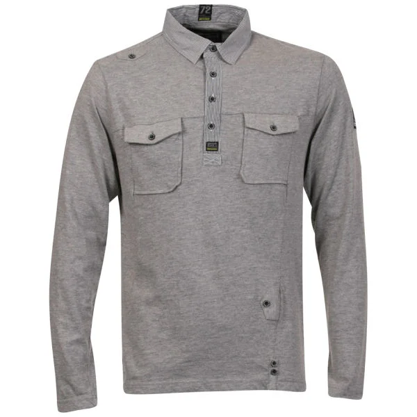 Brave Soul Men's Prometheus Jersey Combo Shirt - Grey Marl - S - Grey Marl Image 1