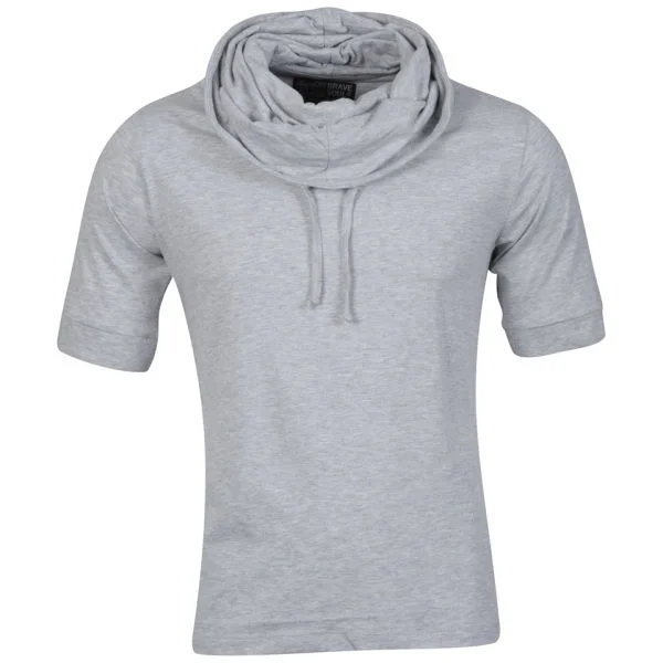 Brave Soul Men's Cowl Neck T-Shirt - Light Grey - S - Light Grey Image 1