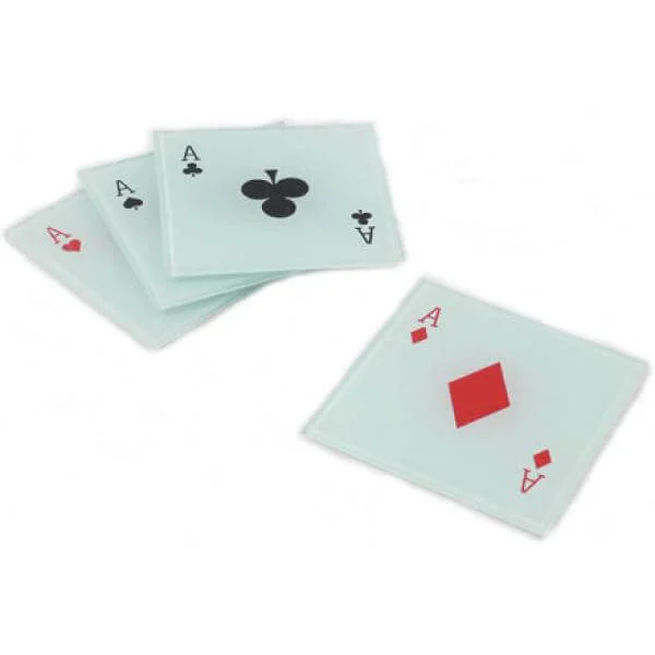 Ace Playing Card Coasters - Set of 4 - Great Gift Image 1