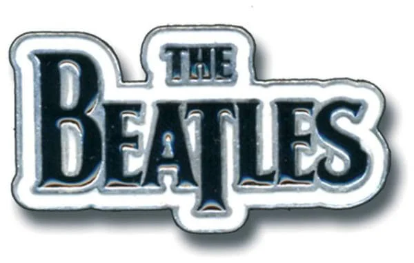 Beatles Large Drop T Black Pin Badge Image 1